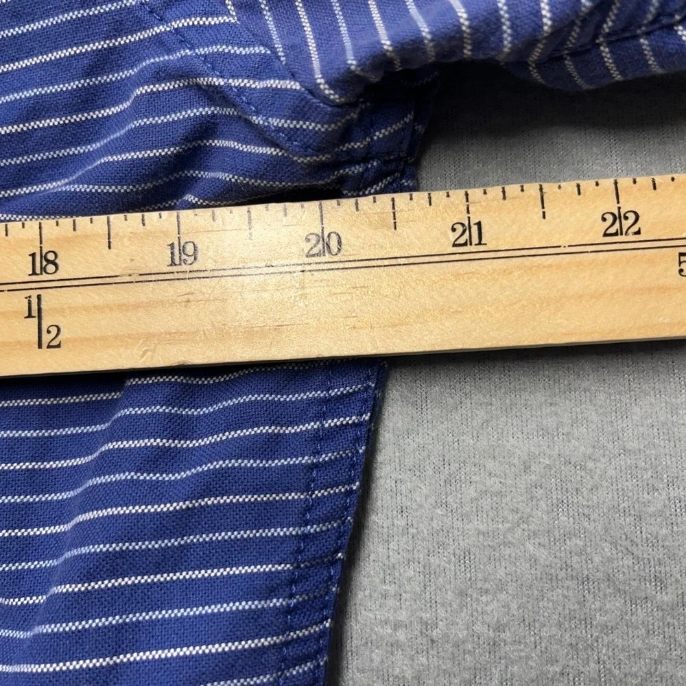 Banana Republic Oxford Slim Fit Mens Blue White Stripe Button Down Shirt‎ M